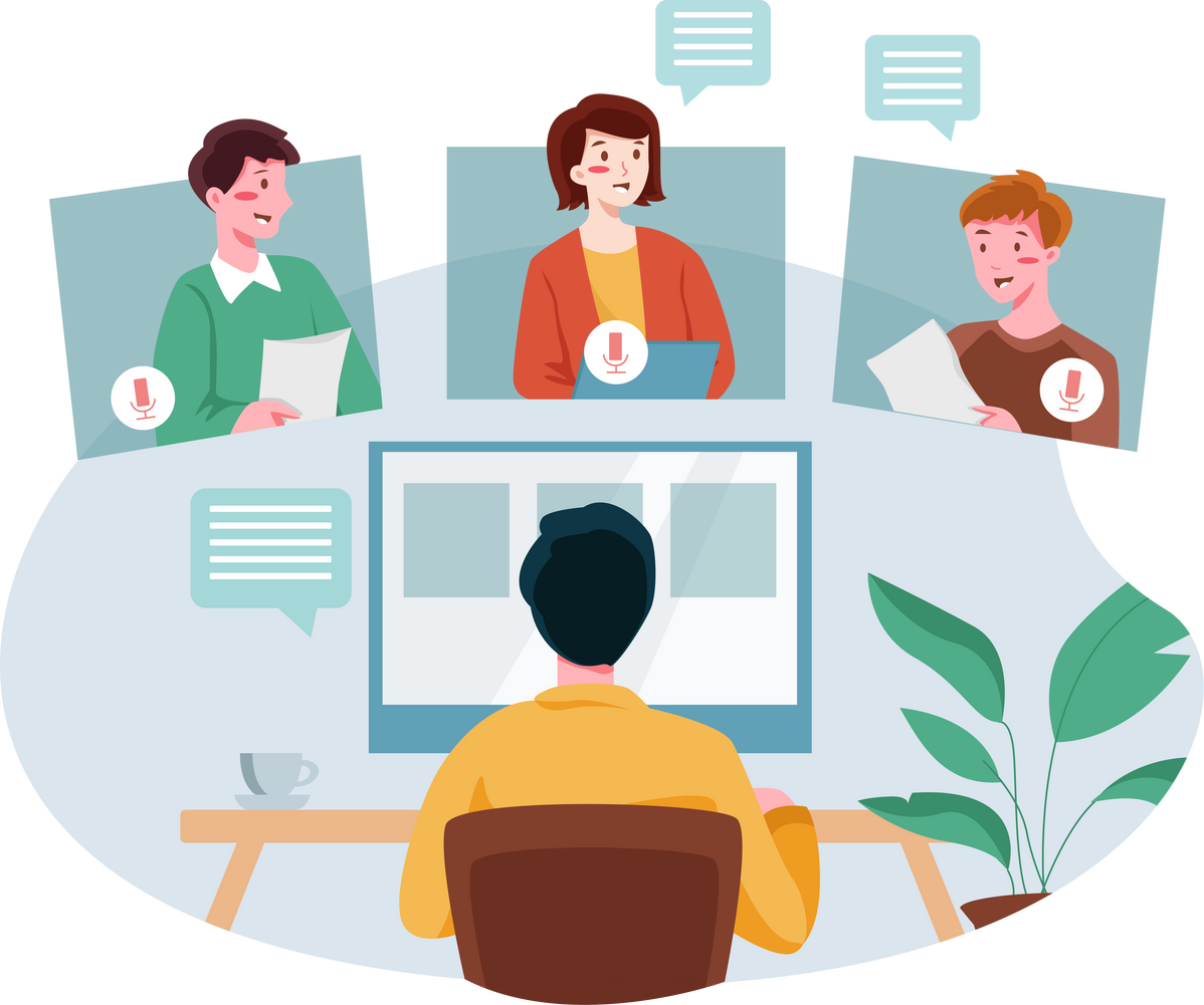 Employees Attending Online Meeting